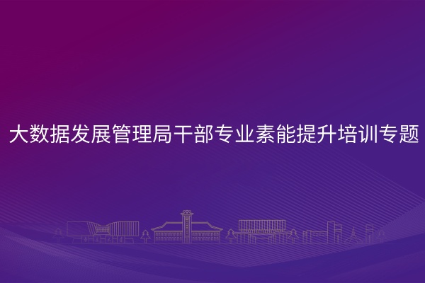 大数据发展管理局干部专业素能提升培训专题