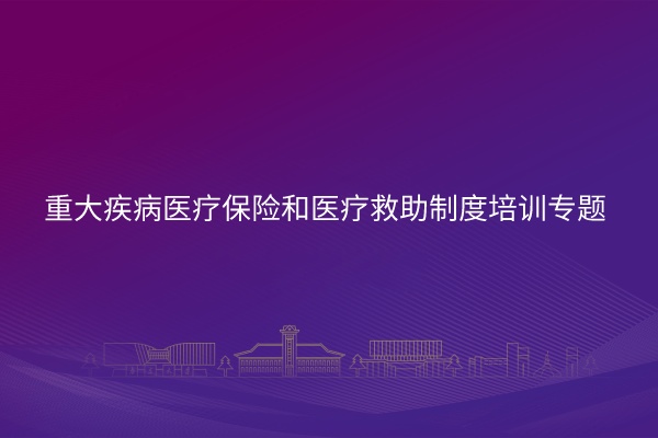 南京大学重大疾病医疗保险和医疗救助制度培训专题