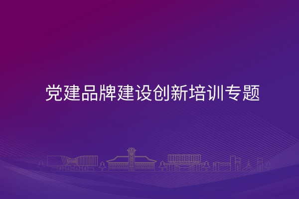 党建品牌建设创新培训专题