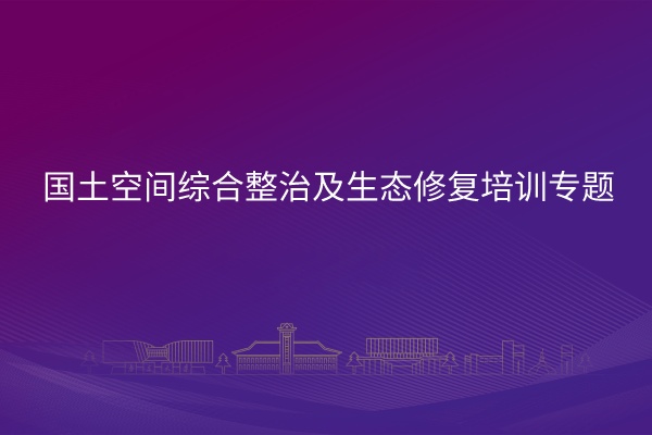 南京大学国土空间综合整治及生态修复培训专题