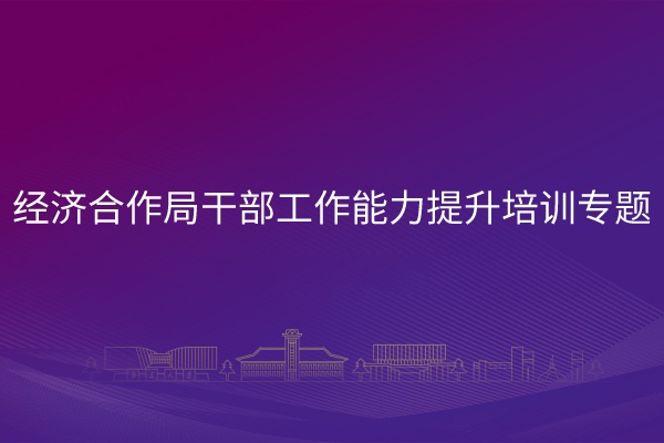 经济合作局干部工作能力提升培训专题